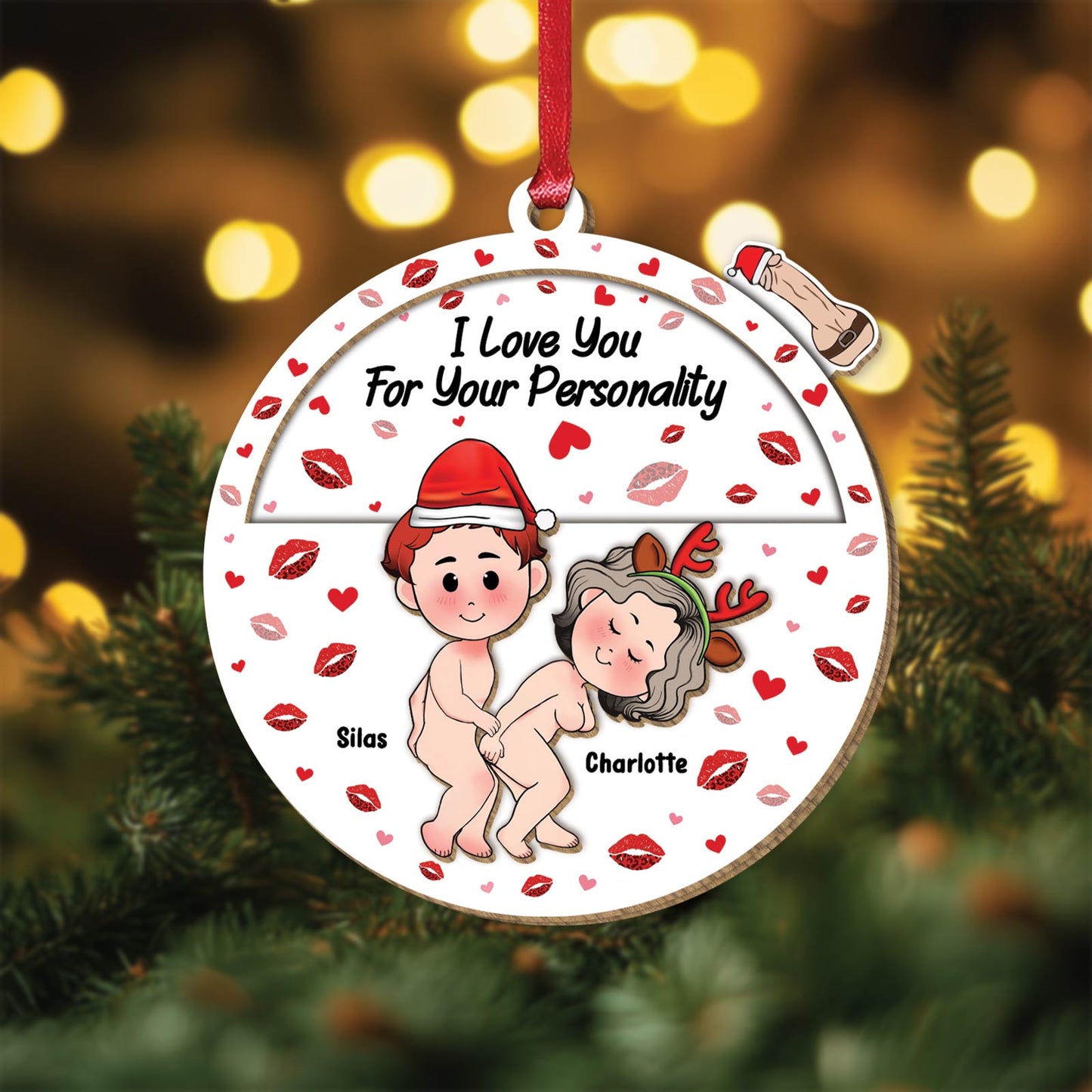 Couple - I Love You For Your Personality - Personalized Circle Rolling Ornament