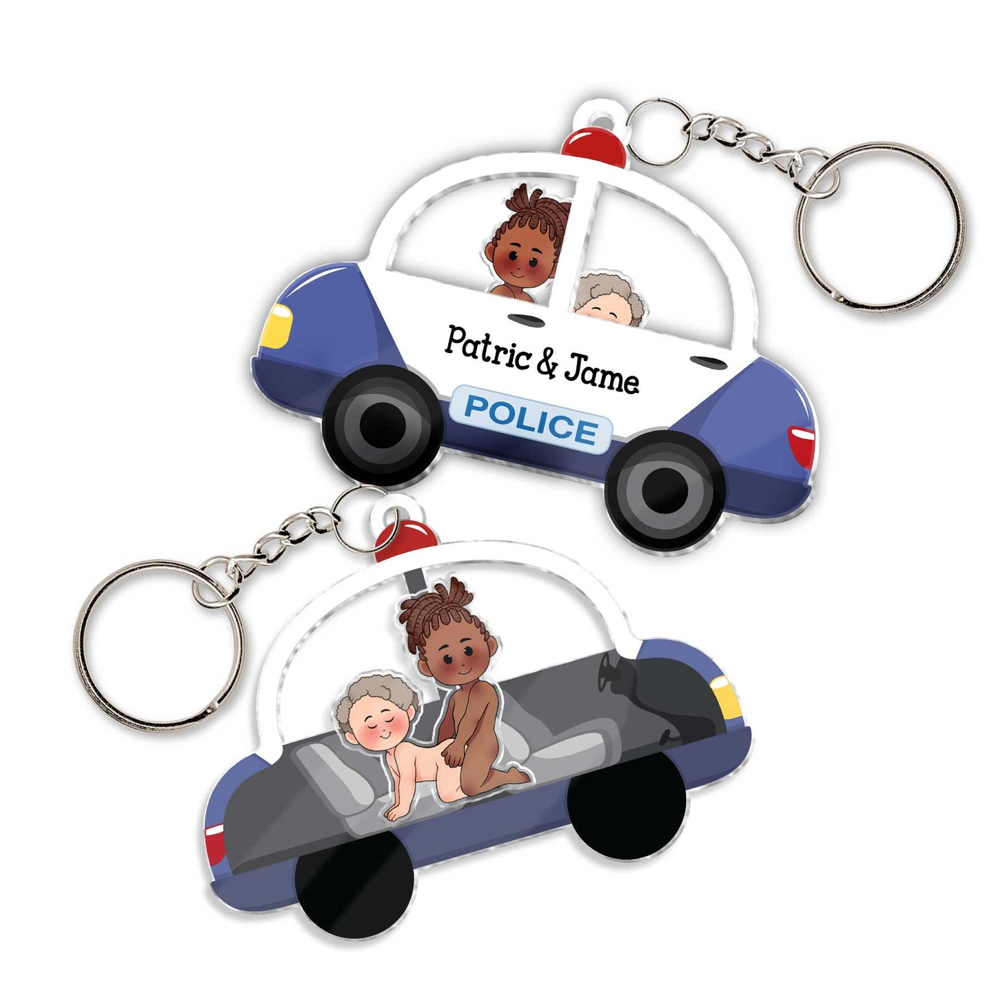 Couple - Love Journey Of Ours - Personalized Police Shaking Keychain