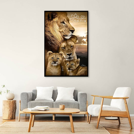 Family - Lion Family - Personalized Poster