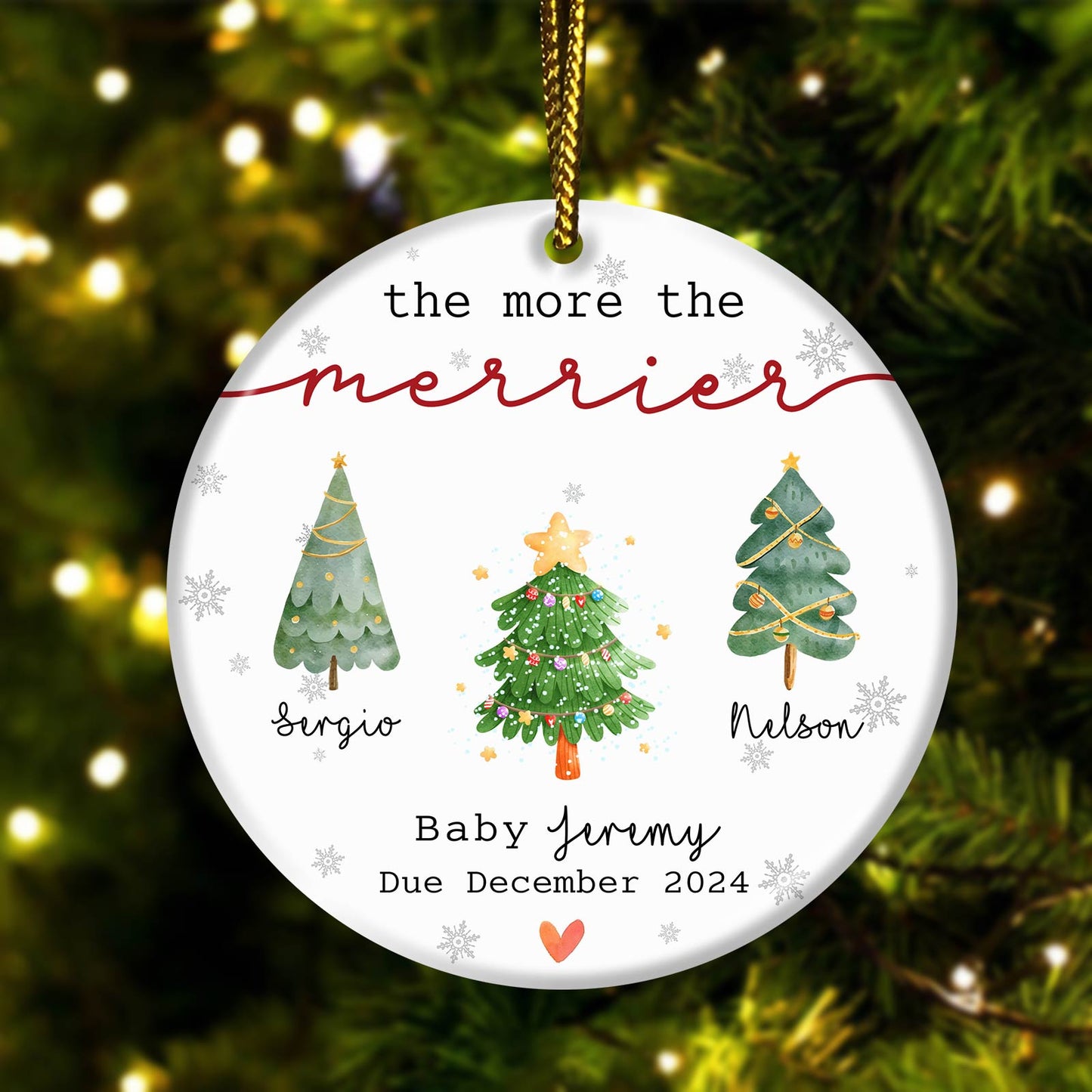 Family - The More The Merrier - Personalized Circle Ceramic Ornament