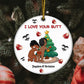 Couple - I Love Your Butt - Personalized Circle Ceramic Ornament