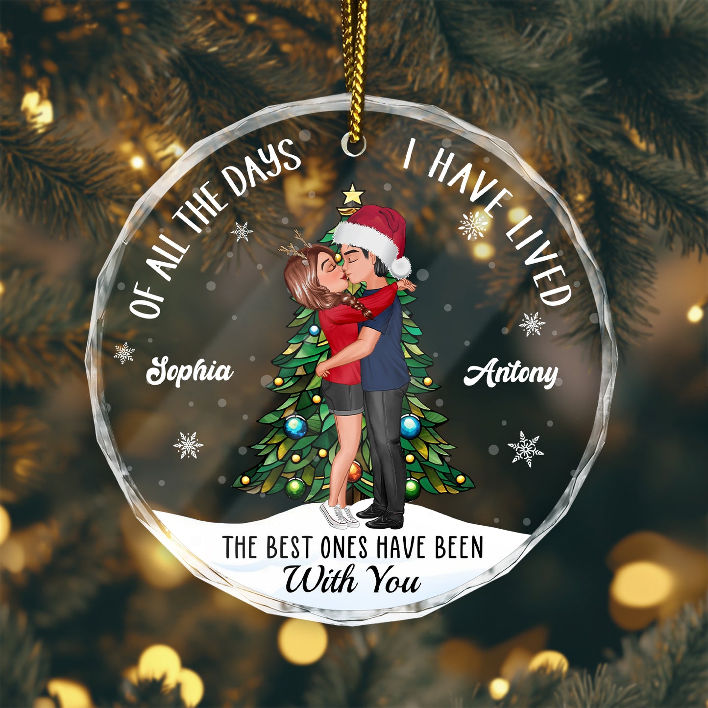 Couple - The Best Ones Have Been With You - Personalized Circle Glass Ornament