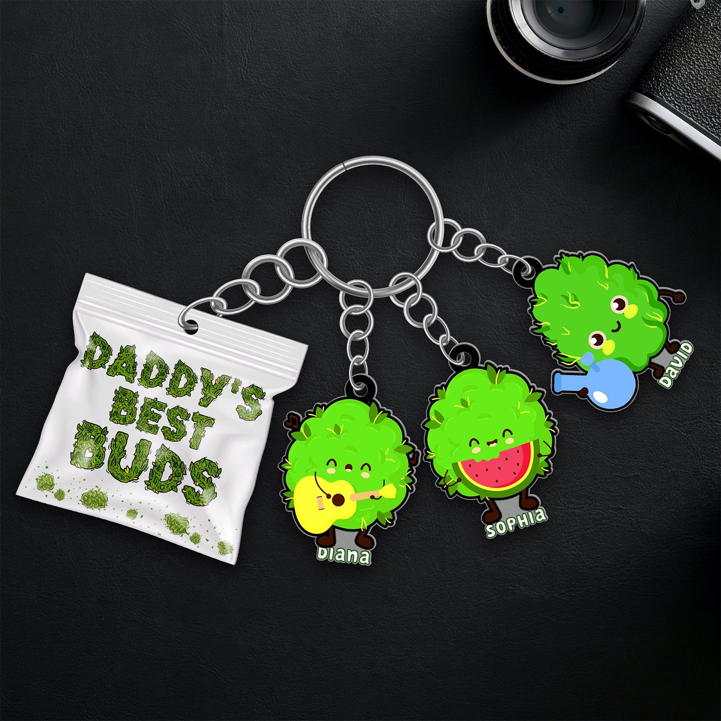 Family - Daddy's Best Buds - Personalized Acrylic Keychain