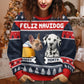 Pet Lovers - Custom Photo Feliz Navidog - Personalized Ugly Sweater