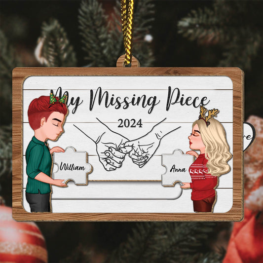 Couple - My Missing Piece - Personalized Wooden Slider Card