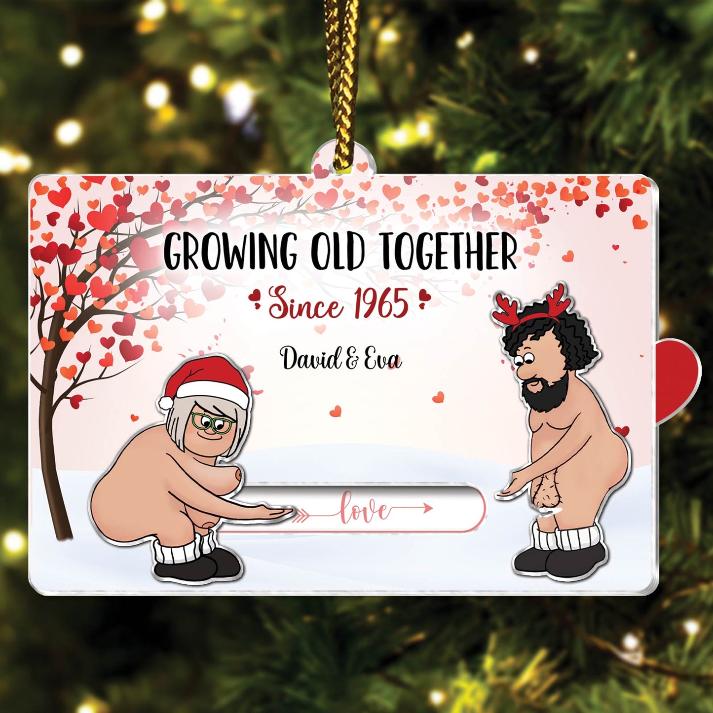 Couple - Loving Is Supporting Each Other In Old Age - Personalized Acrylic Slider Card