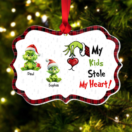 Family - My Grandkids Stole My Heart - Personalized Acrylic Ornament