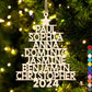 Christmas - Christmas Tree Family Bestie Coworker Custom Name - Personalized Wooden Cutout Ornament