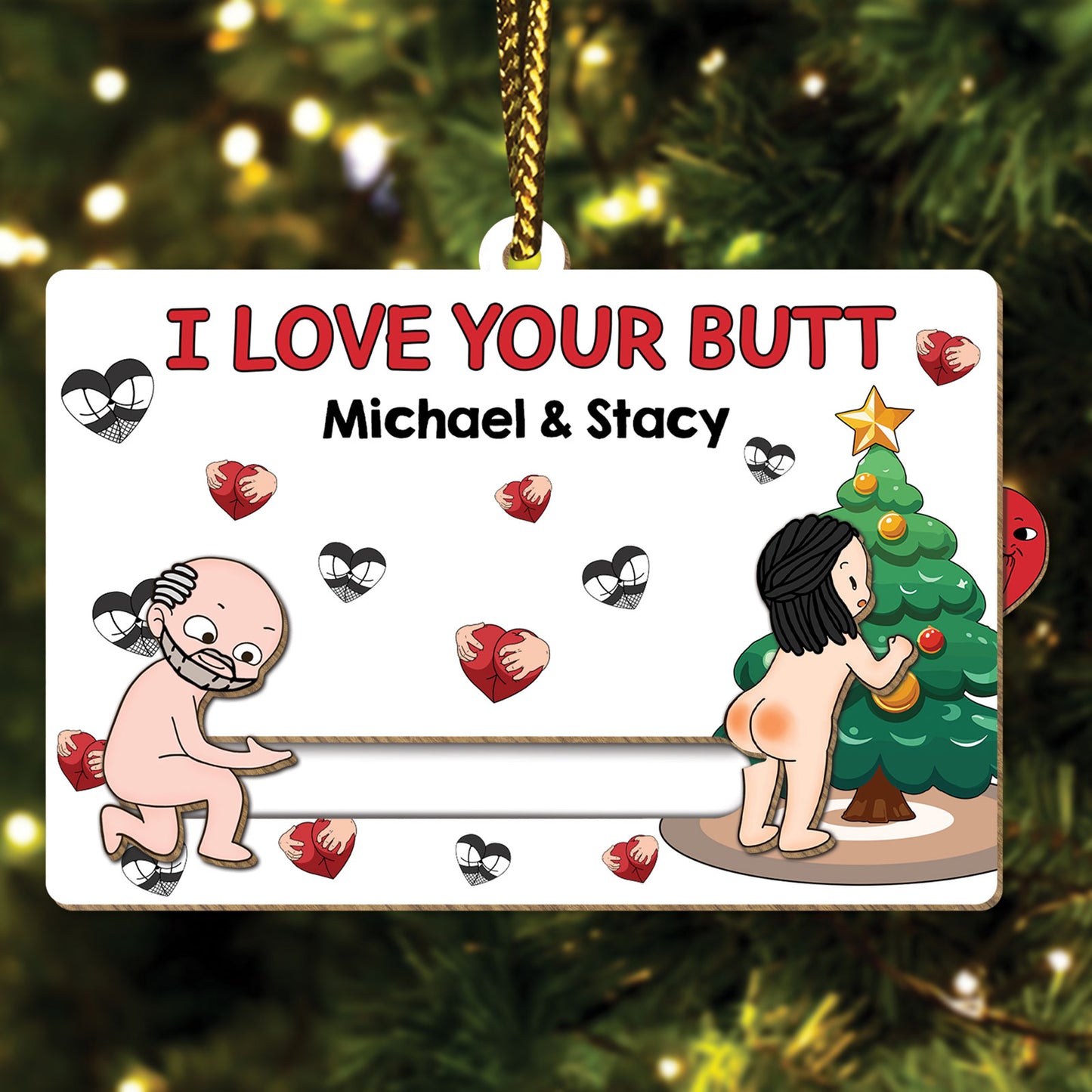 Couple - Just remind You That I Love You - Personalized Wooden Slider Card