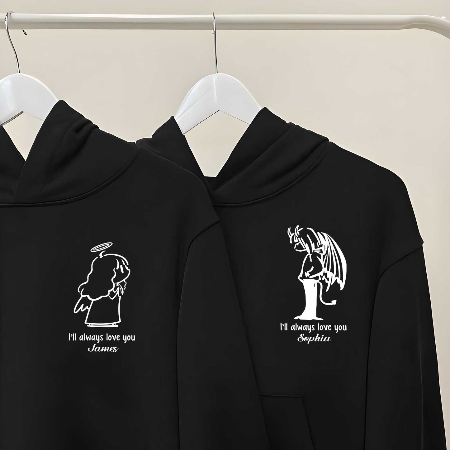 Couple - A Little Angel  - Personalized T-shirt, Hoodie & Sweater