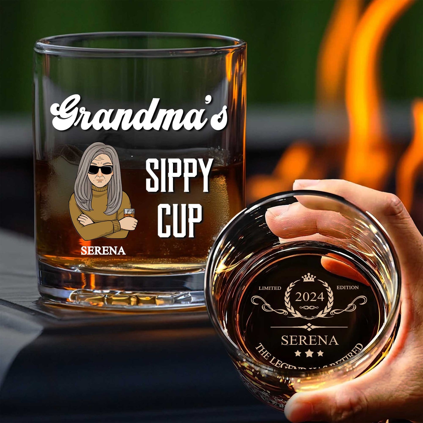 Retirement Gifts - Daddy's Sippy Cup - Personalized Whiskey Glass