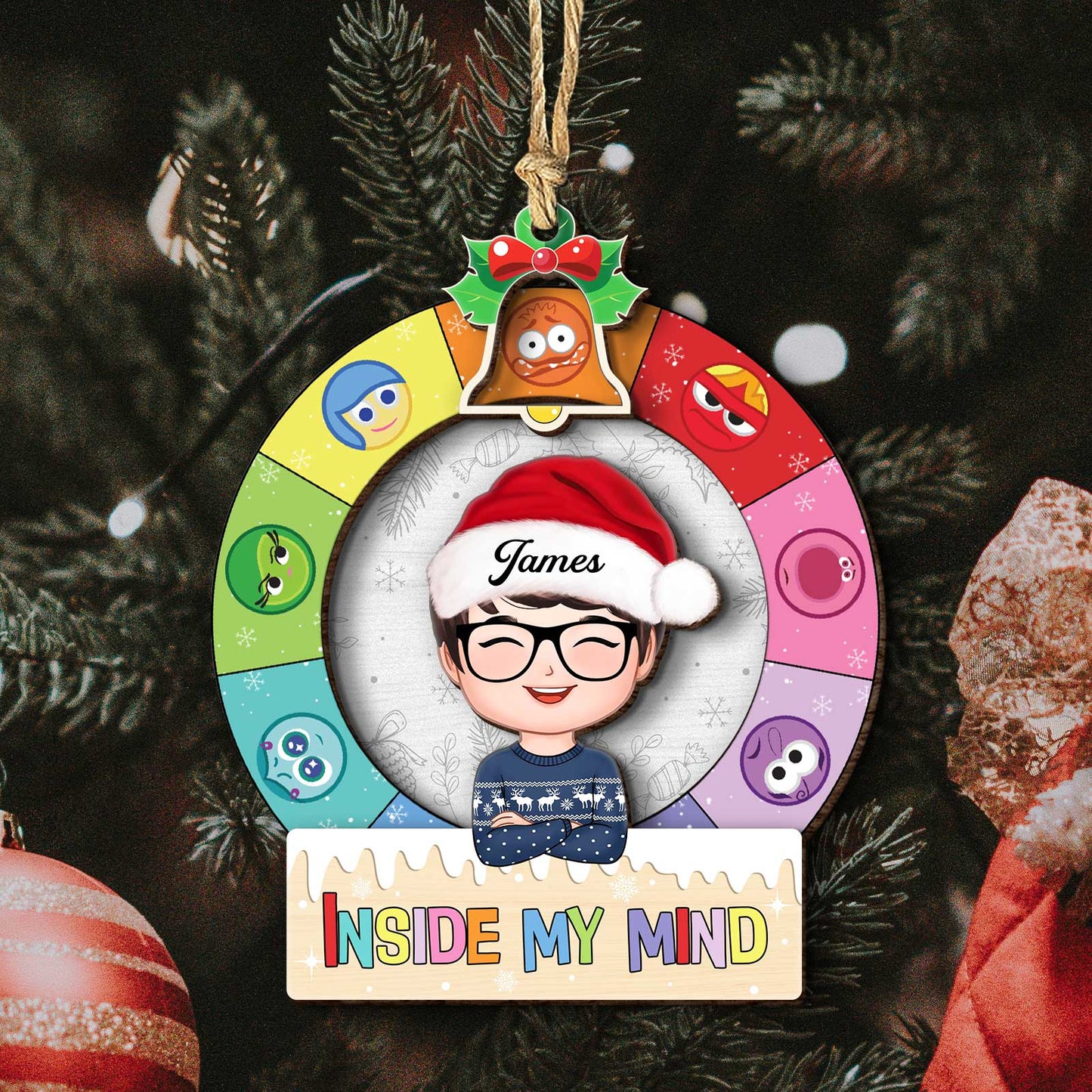 Family - Emotions Rolling - Personalized 3-Layered Mix Ornament