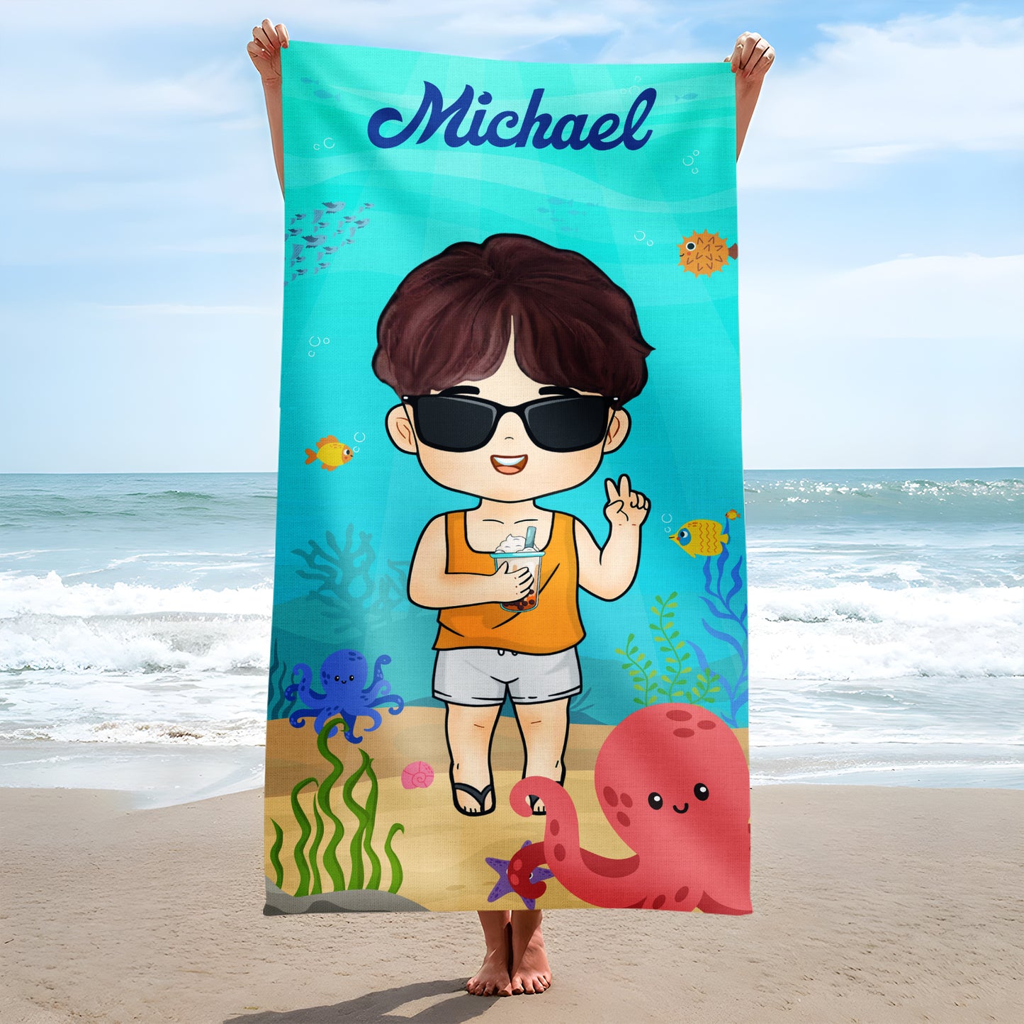 Family - Summer, Beach, Pool, Travel - Personalized Beach Towel
