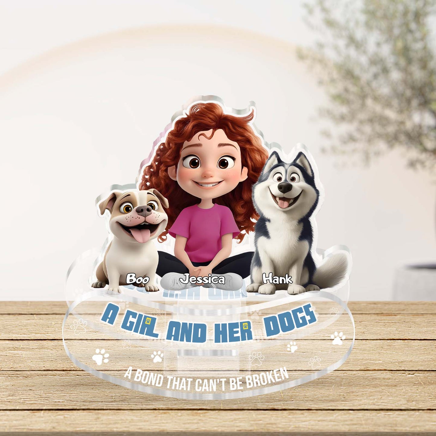 Pet Lovers - A Boy Girl And Pet A Bond That Can's Be Broken - Shaking Head Standee