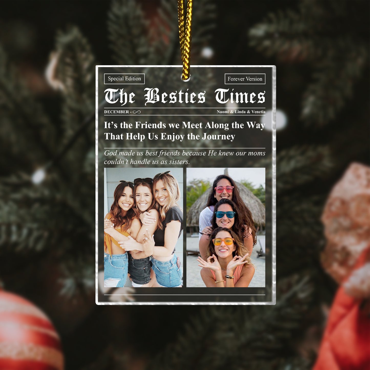 Bestie - The Besties Times - Personalized Photo Acrylic Ornament