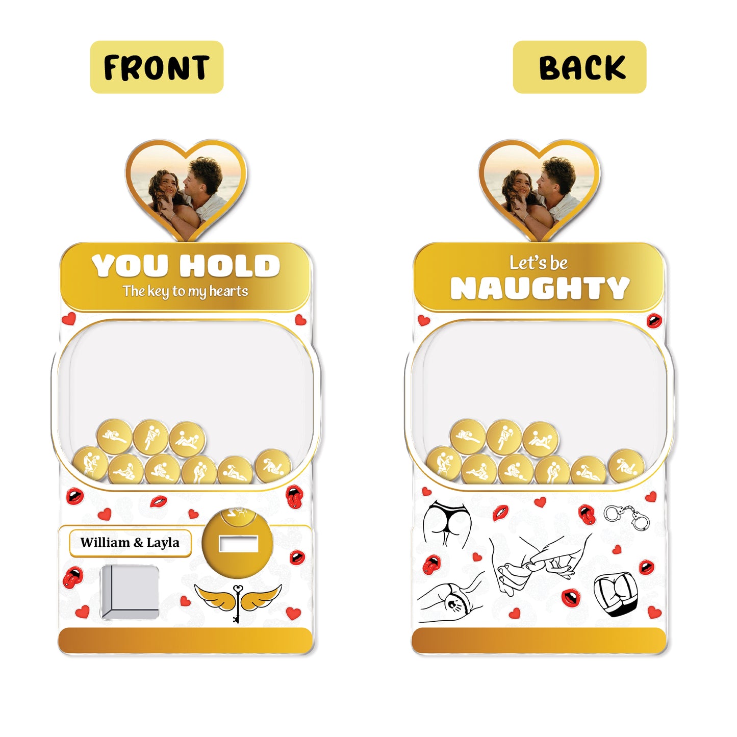 Couple - You Hold The Key To My Heart - Personalized Acrylic Gashapon Machine