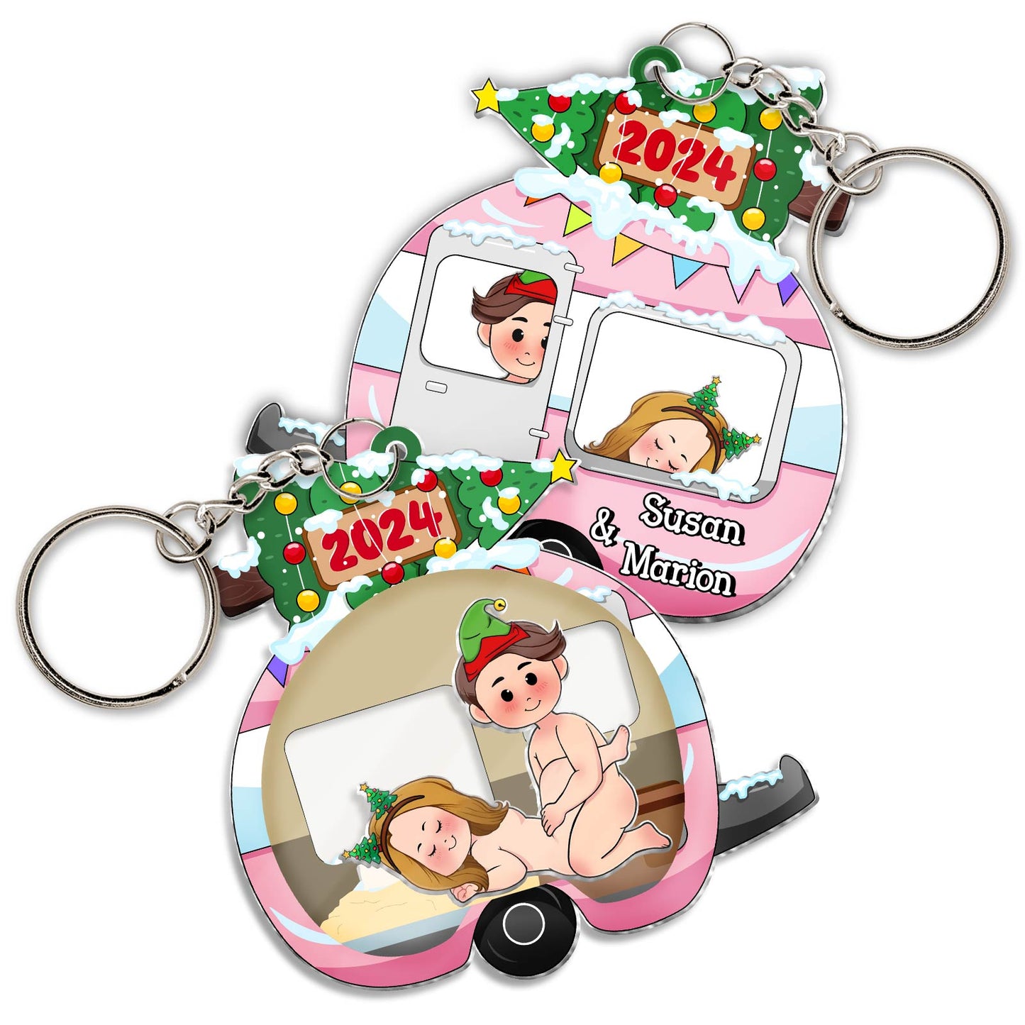 Couple - Love Journey Of Ours - Personalized Shaking Keychain - Ver 2