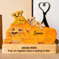 Father - Lion King Dad And Puppy - Personalized Wooden Puzzle