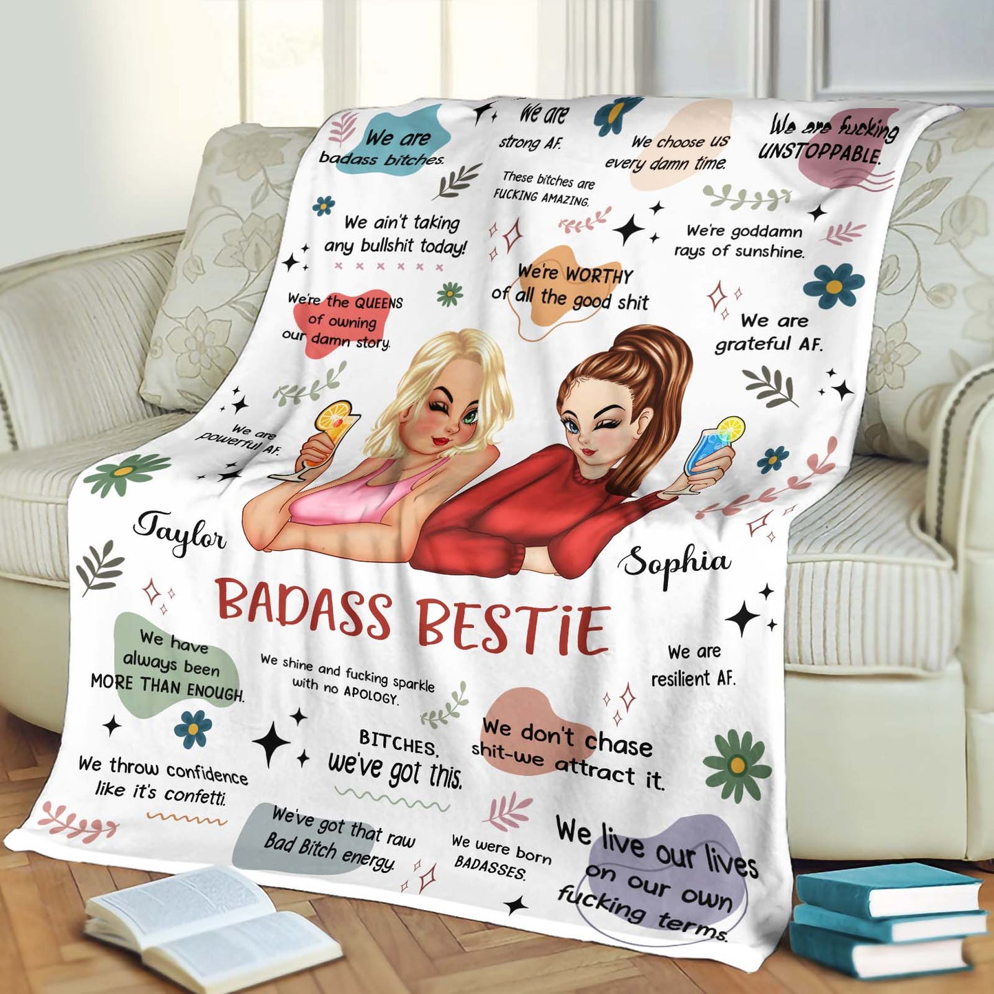 Besties - Bad B*tch - Personalized Blanket