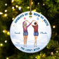 Besties - Bestie Forever - Personalized Circle Ceramic Ornament