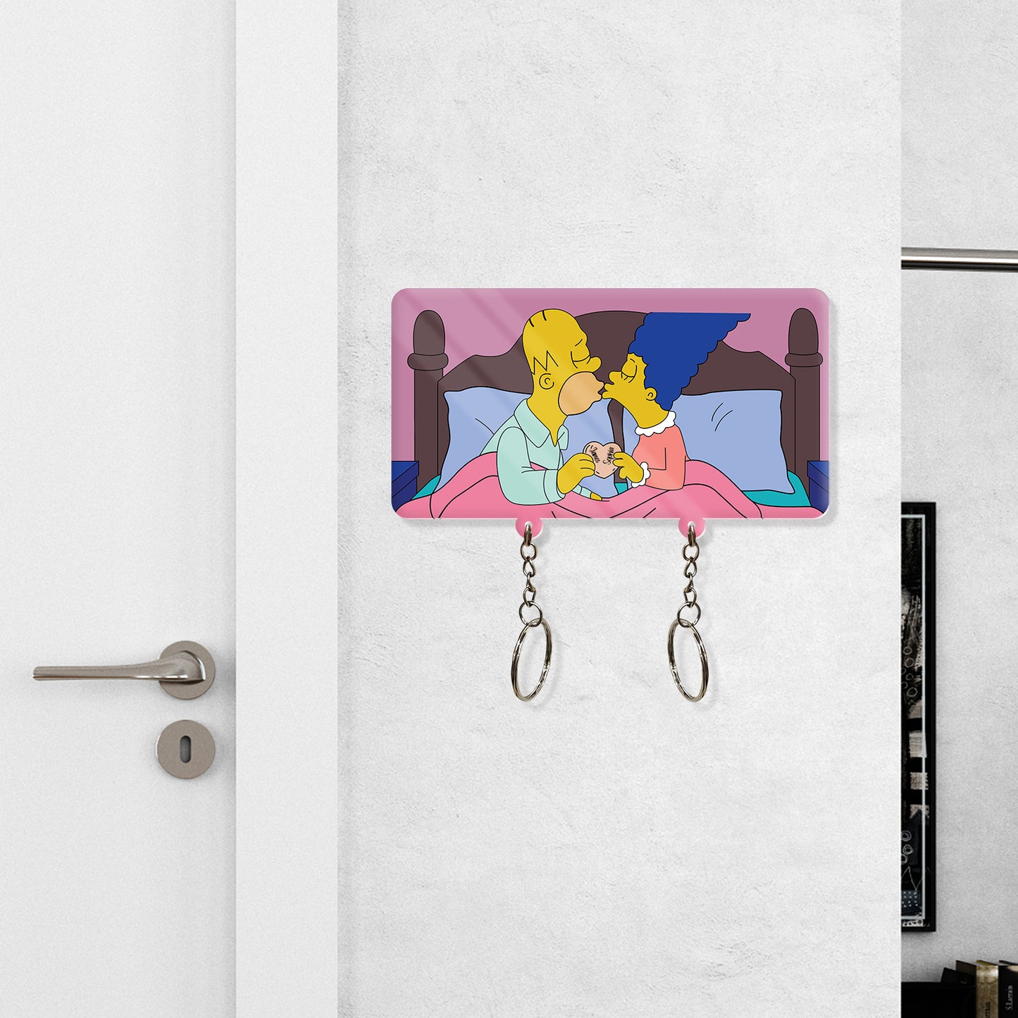 Couple - The Simpsons Cute Couple Cartoon - Personalized Acrylic Keychain Set