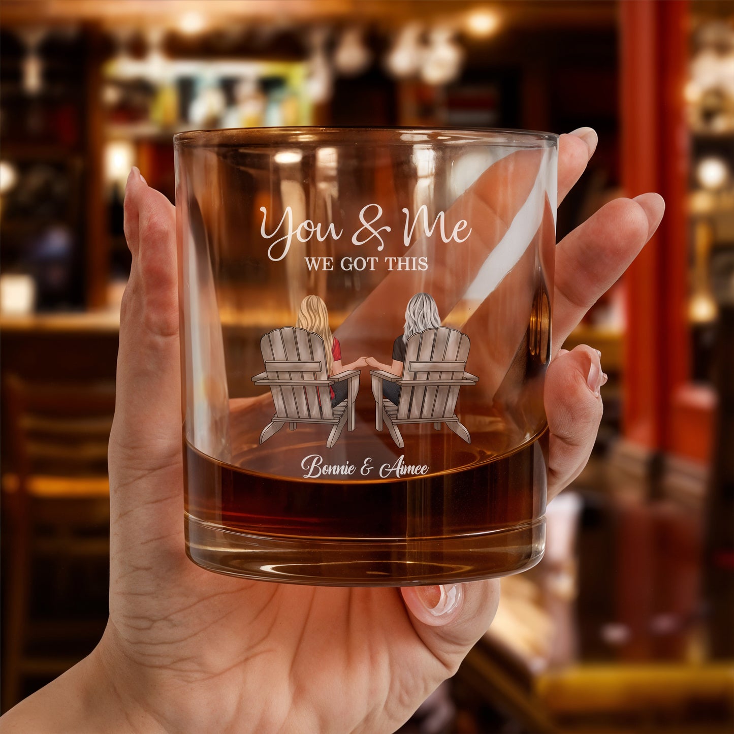 Couple - You & Me We Got This - Personalized Whiskey Glass