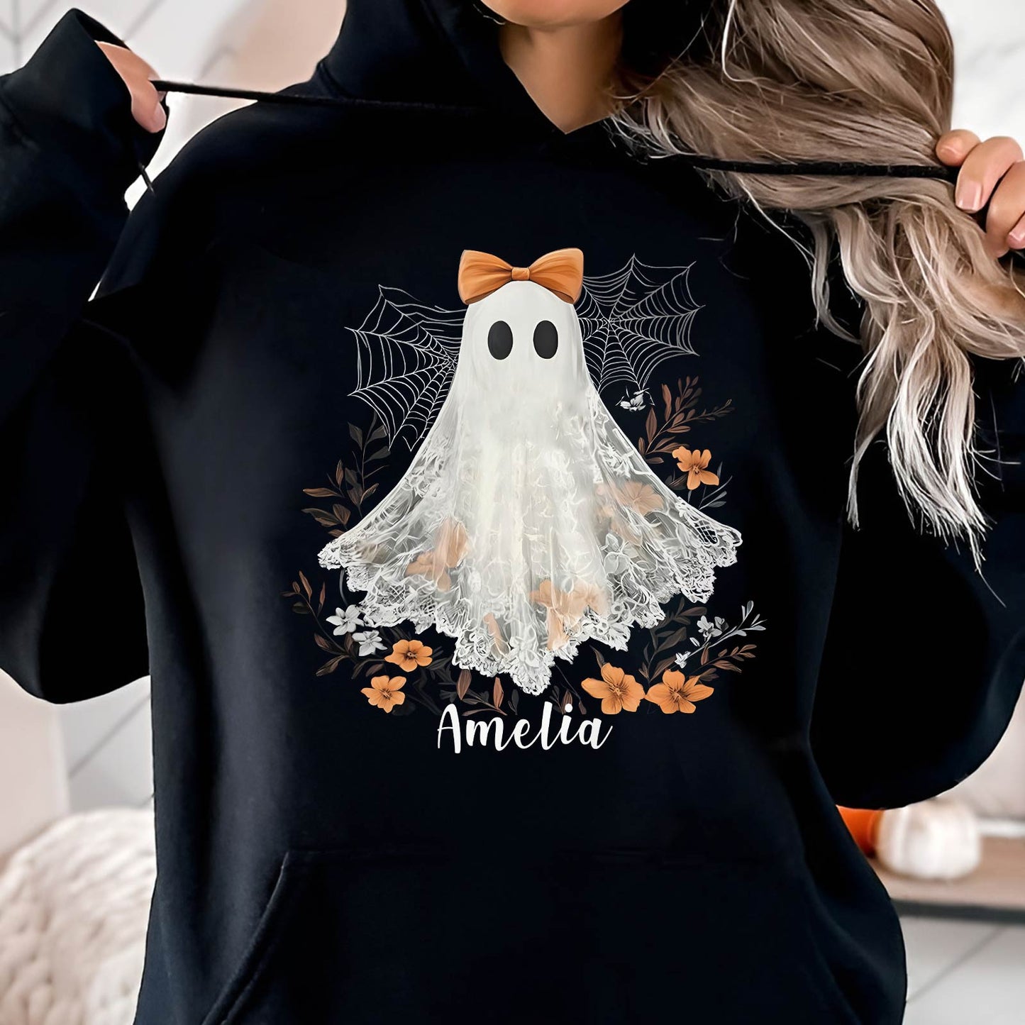 Halloween - Cute Lace Ghost - Personalized Shirt