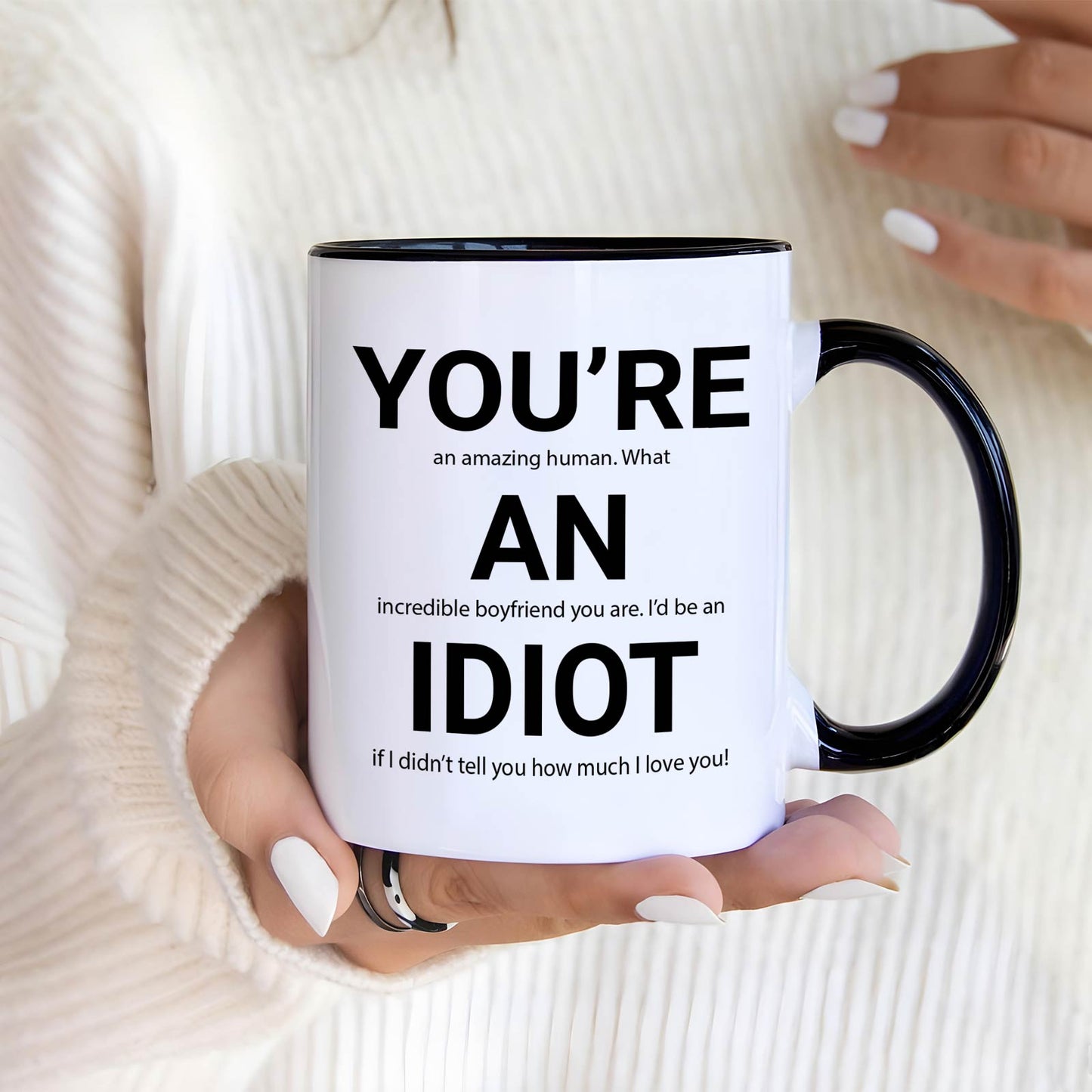 Couple - You're An Idiot - Personalized Accent Mug