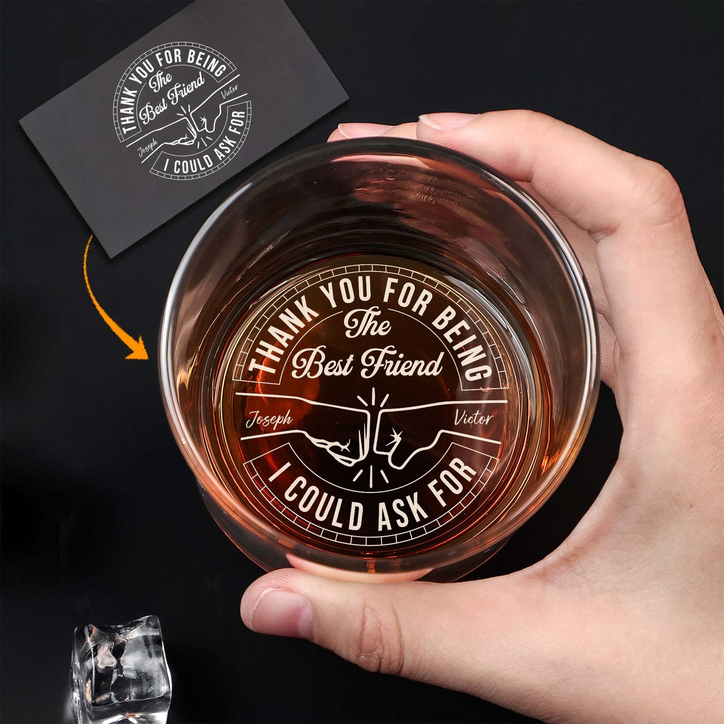 Besties - Thank You For Being The Best Friend - Personalized Whiskey Glass