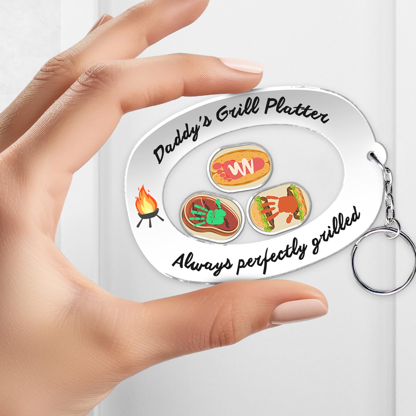 Family - Daddy's Grilling Buddy - Personalized Acrylic Shaking Keychain