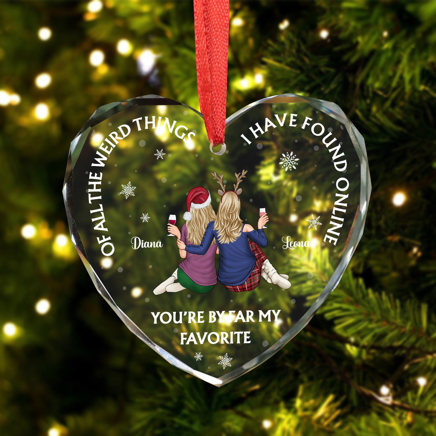 Couple - Of All The Weird Things - Personalized Custom Shaped Glass Ornament