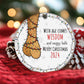 Couple - With Age Comes Wisdom...And Saggy Balls - Personalized Circle Ceramic Ornament