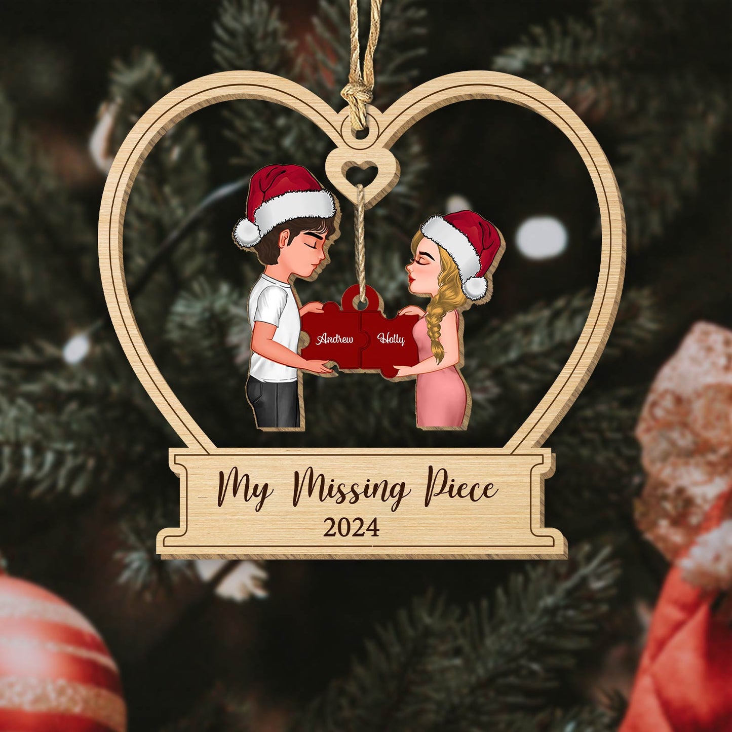 Couple - My Missing Pieces 2024 - Personalized Hanging Spinner Ornament