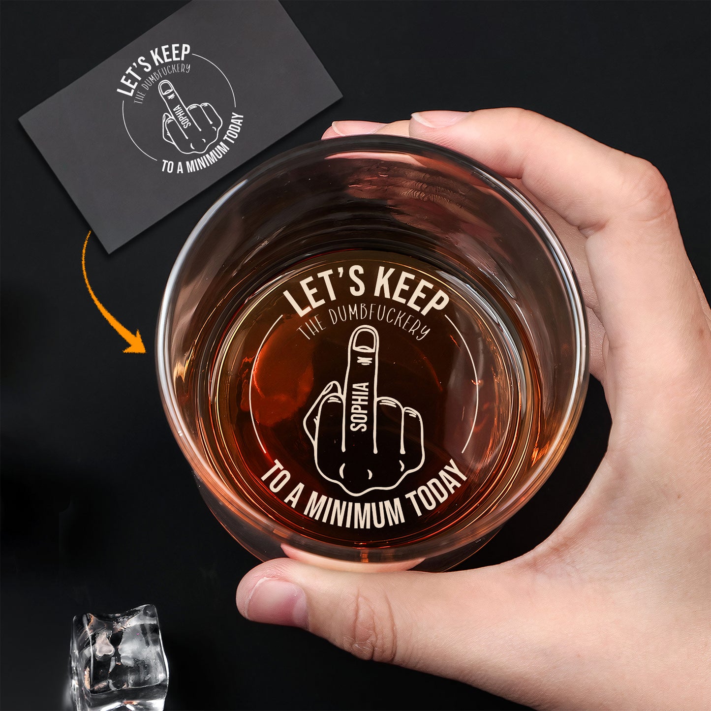 Funny - Let’s Keep The Dumbfuckery To A Minimum Today - Personalized Whiskey Glass