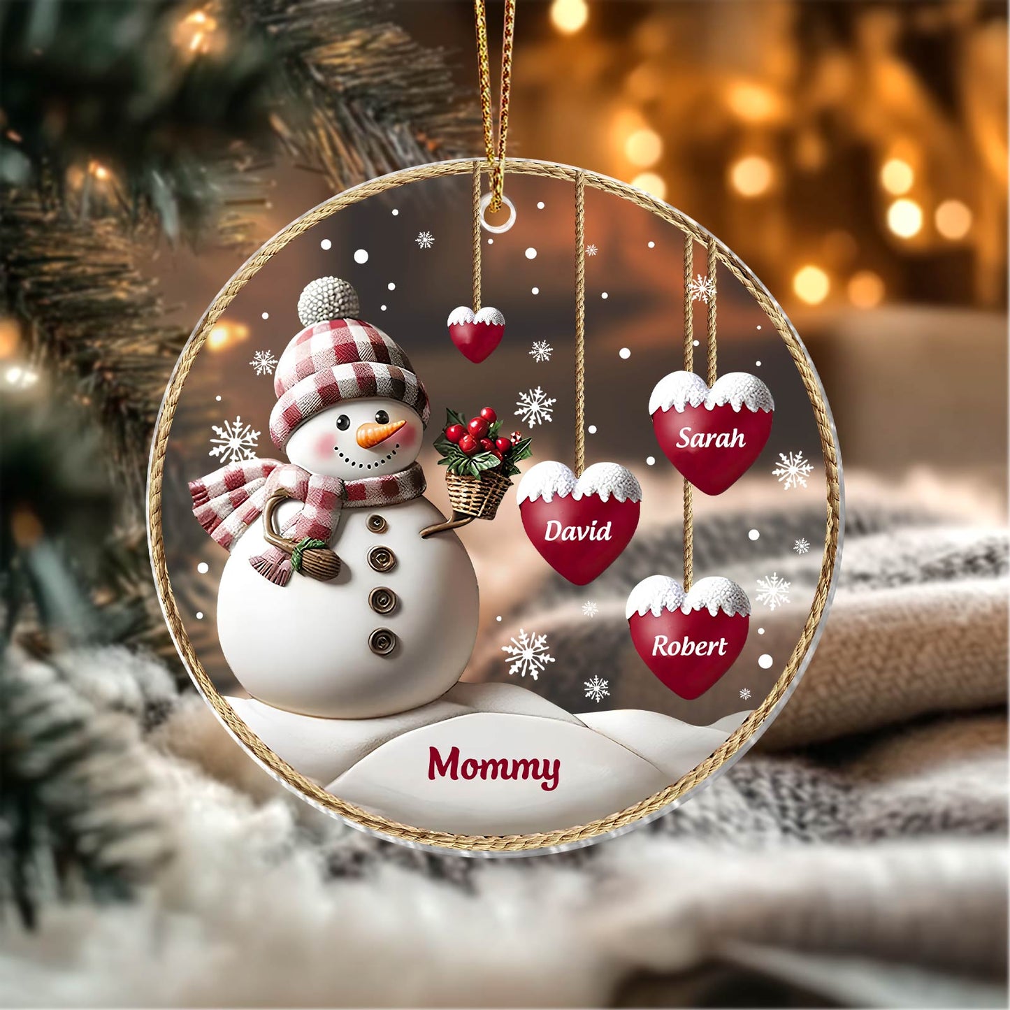 Family - Family Names Christmas - Circle Acrylic Ornament