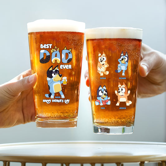 Family - Best Dad Ever - Personalized Beer Glass