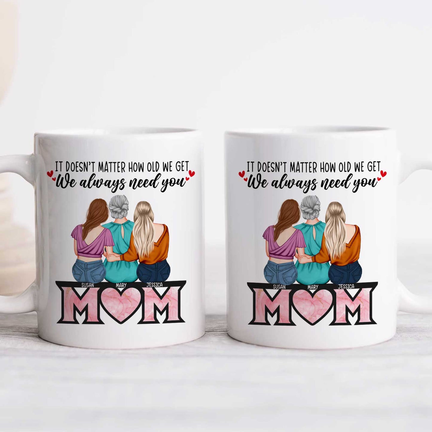 Mother - It Doesn’t Matter How Old We Get, We Always Need You - Personalized Mug