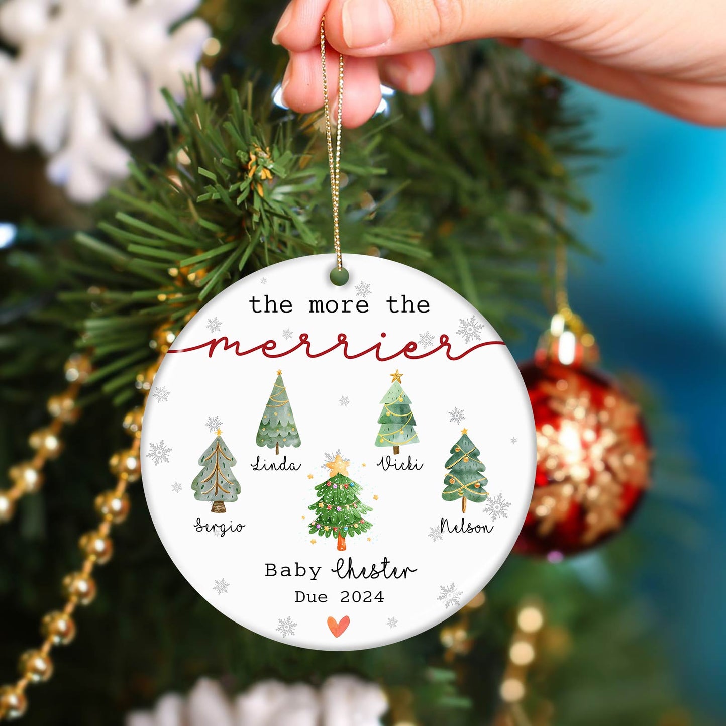 Family - The More The Merrier - Personalized Circle Ceramic Ornament