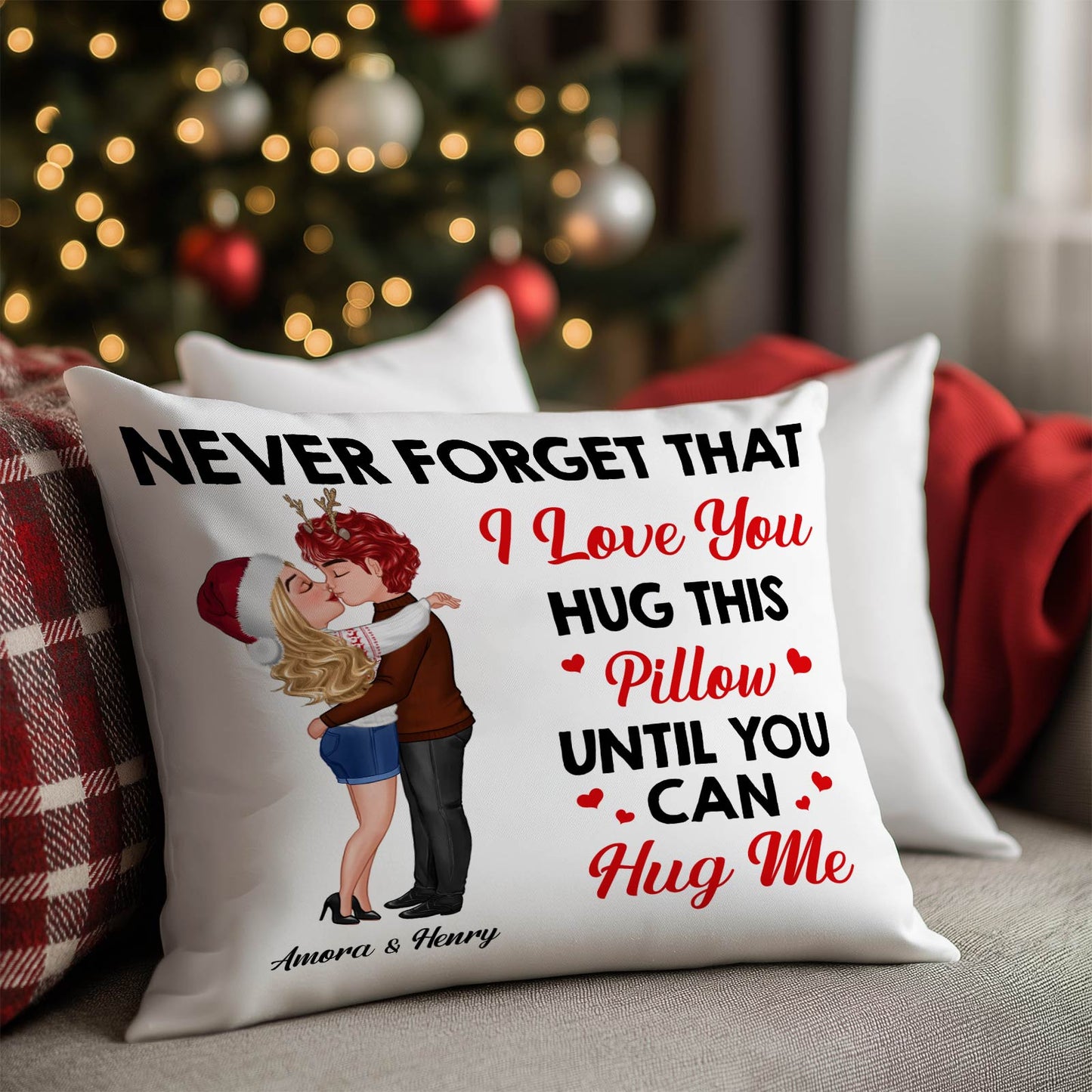 Couple - Hug This Pillow Until You Can Hug Me - Personalized Pillow