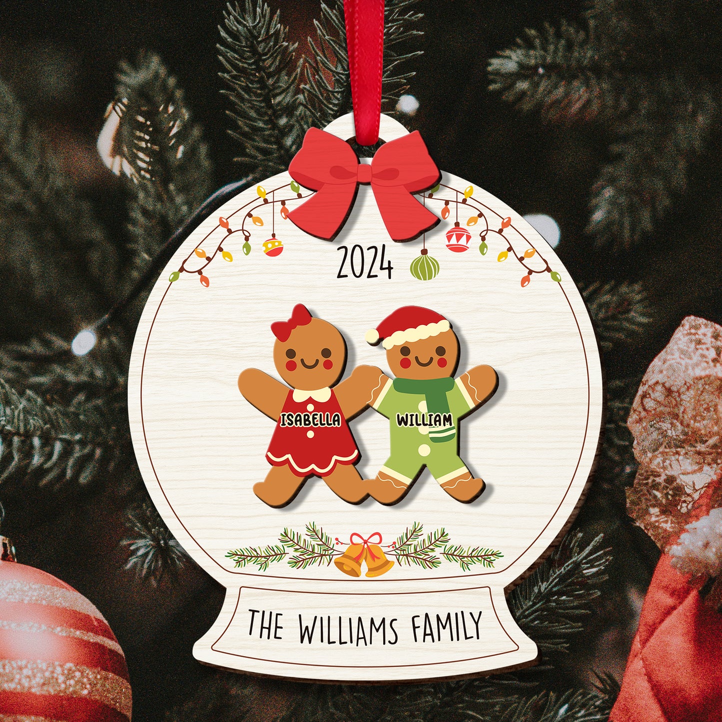 Family - Cookies Family - 2 Layered Wooden Ornament