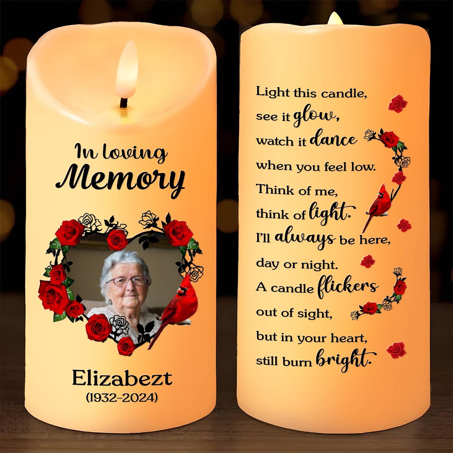 Family - In Loving Memory - Personalized LED Candle