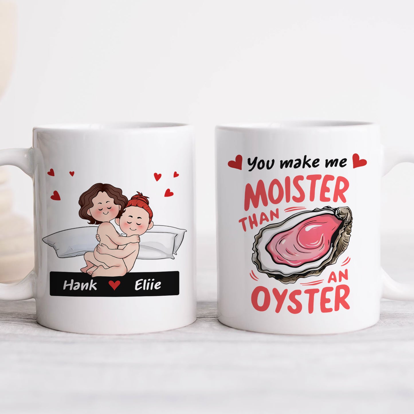 Couple - Moister Than An Oyster - Personalized Mug