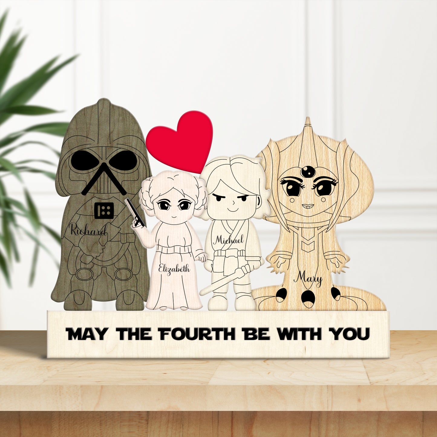 I Love You To The Death Star And Back - Personalized Wooden Puzzle - Gift For Star Wars Fan