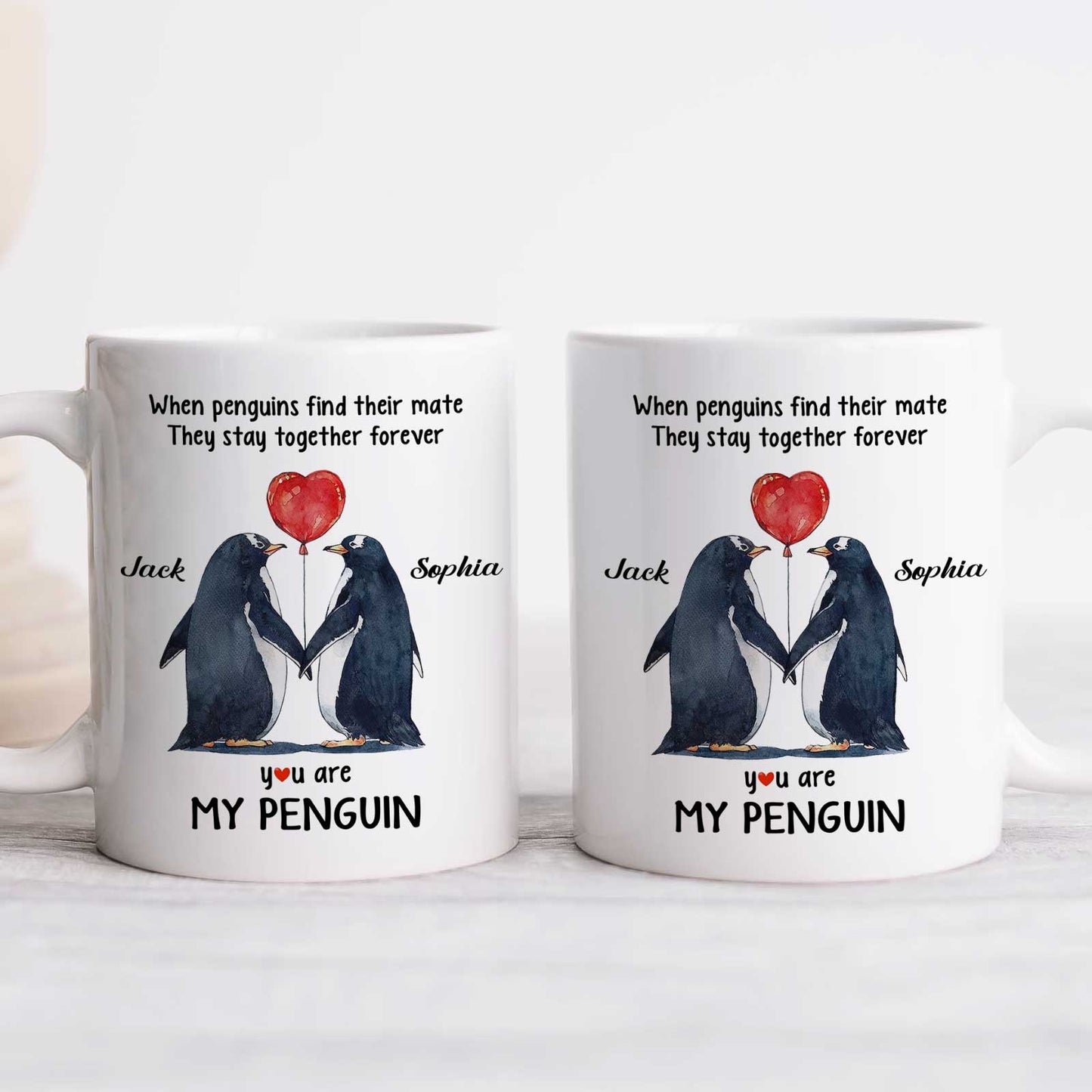 Couple - You Are My Penguin - Personalized Mug