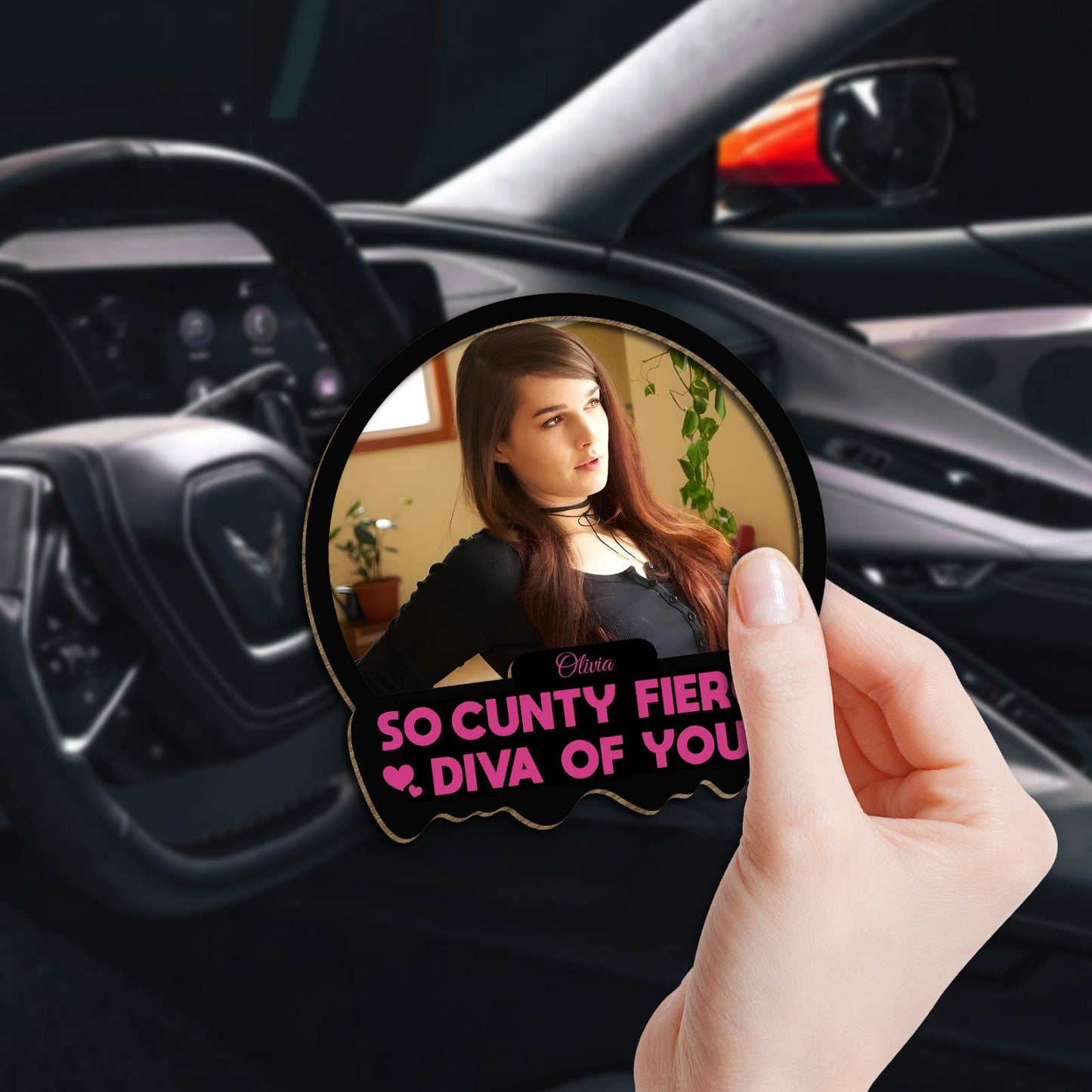 So Cunty Fierce Diva Of You - Personalized Car Visor Clip