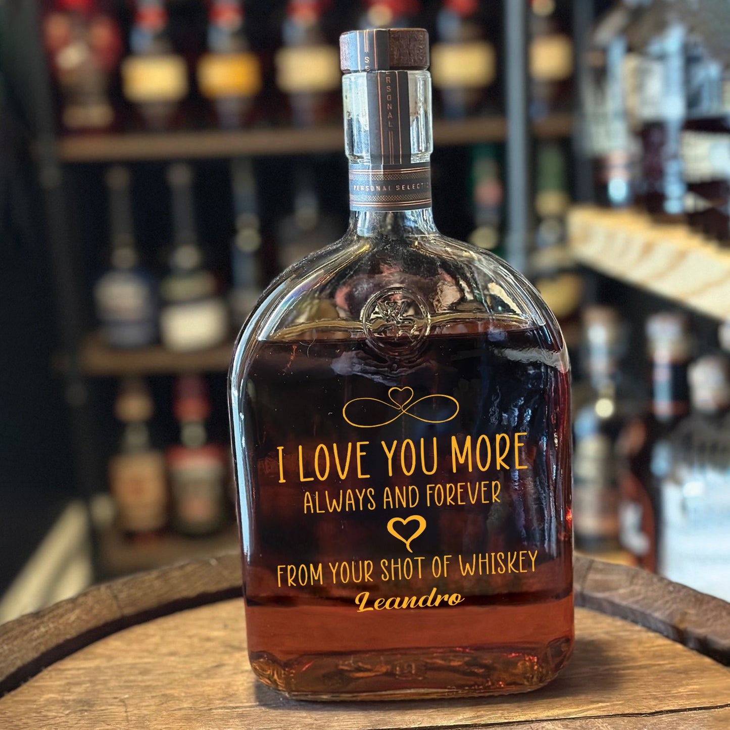 Couple - I Fucking Love You - Personalized Whiskey Bottle