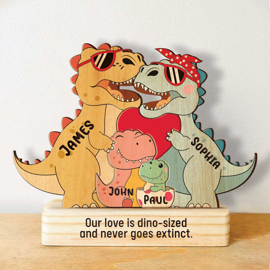 Family - Dinosaur Family - Personalized Wooden Puzzle