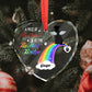 Pet Lover - A Piece Of My Heart At The Rainbow Bridge - Personalized Heart Shape Glass Ornament