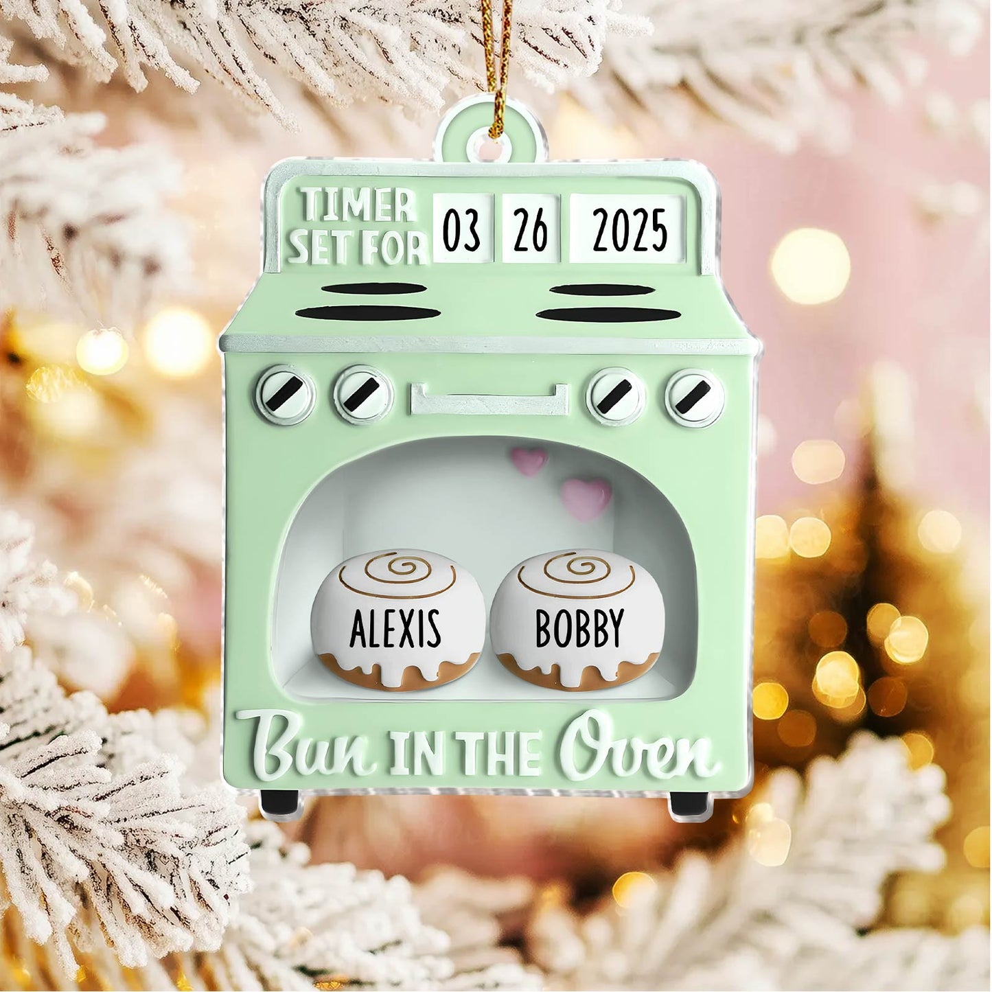 Family - Bun In The Oven - Personalized Acrylic Ornament