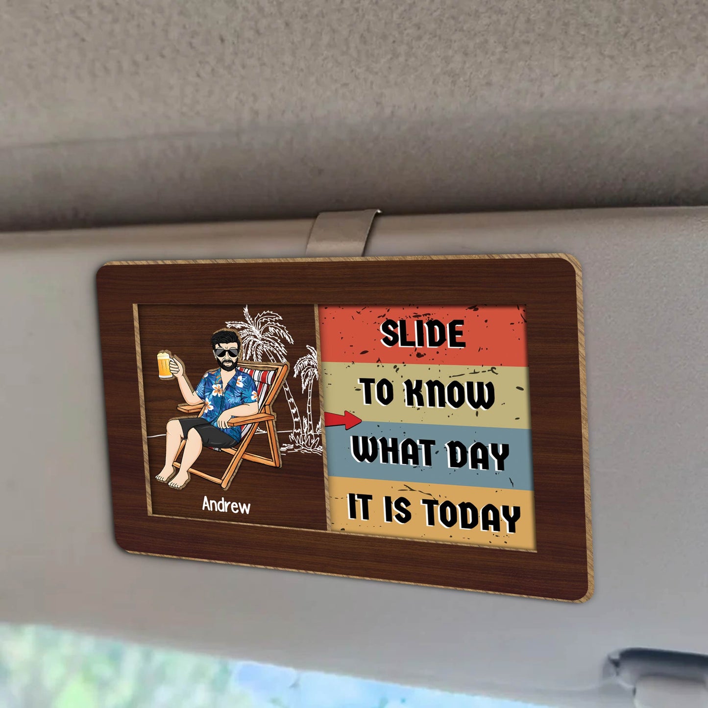 Who Care? I Am Retired - Personalized Wooden Sliding Car Sunshade Clip